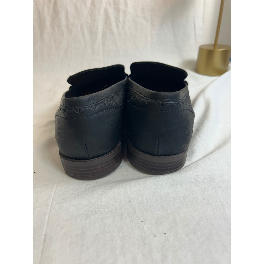 Lucky Brand Black Leather Loafers Size 11 Dark‎ Academia Quiet Luxury Old Money - Picture 4 of 9